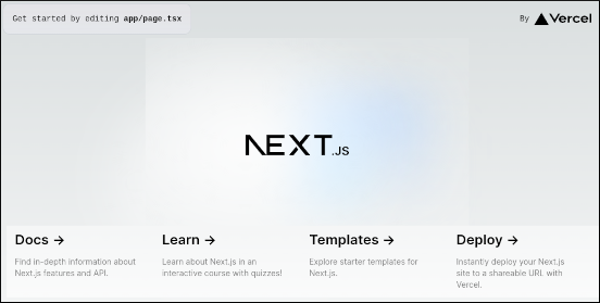 Next.js - Default welcome page