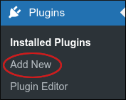 WordPress sidebar - Plugins - Add New