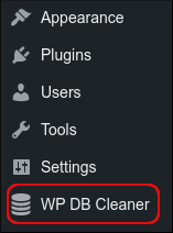 WordPress - WP DB Cleaner sidebar icon